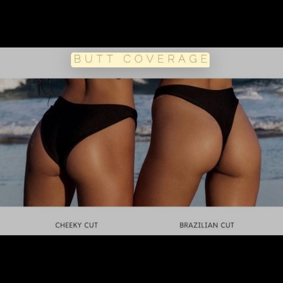 Black Floral Bandeau Thong Bikini Set - Picture 7 of 9